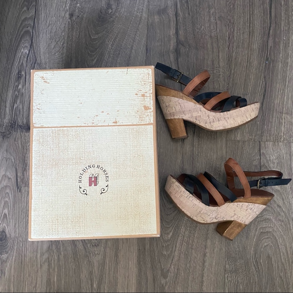 🦒 Anthropologie Heels | Cork + Leather
